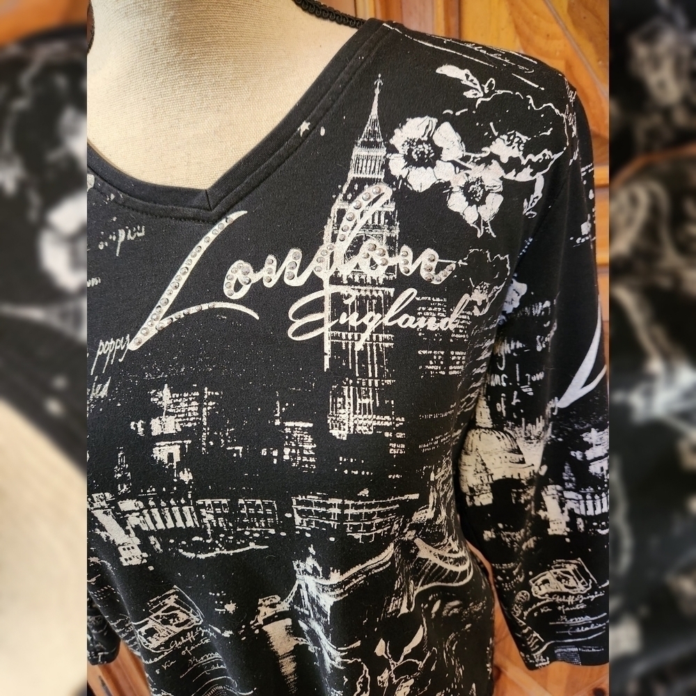 Allison Daley London T-shirt Sz PM - Picture 3 of 8